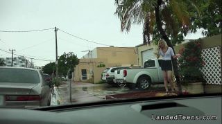 Teen hitchhiker fucking stranger in his car