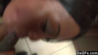 Black booty banged from behind in the kitchen