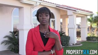 PropertySex - Beautiful black real estate agent interracial sex with buyer