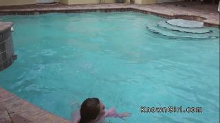 Dude bangs girlfriend by outdoor pool
