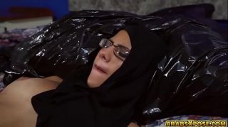 Desperate Arab takes a big cock in her pussy