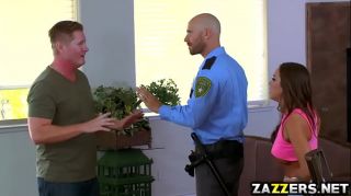 Abigail Mac blowjobs Officer Johnny Sins big cop cock