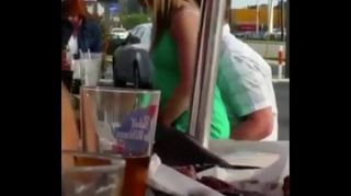 Couple having sex in a restaurant