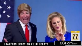 Donald Drumpf Shuts Up Hillary Clayton (Cherie Deville) With His Cock