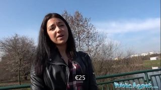 Public Agent Russian waitress fucked outside in public