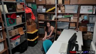 Teen shoplifter ass fucked by a corrupt security guard