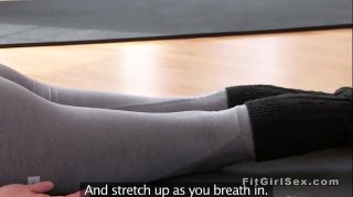Hot yoga class end with hardcore sex