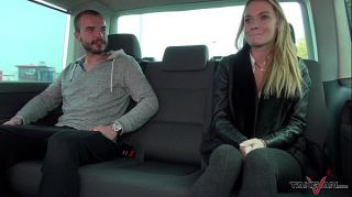 Stupid blonde cheated and fucked in car with huge cumshot