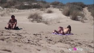 Beach Dogging! Ainara fucks a voyeur and a couple join the fun