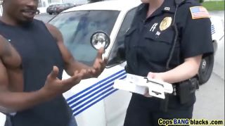 Horny police sluts arrested black dude with big hard cock