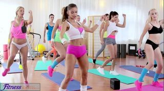 Fitness Rooms Big boobs lesbians have rampant gym threesome