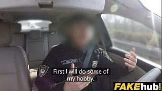 Fake Cop The uniformed policemans cum makes her late