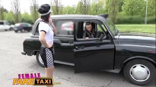 Female Fake Taxi Naughty hot cabbie makes lesbian horny cop cum