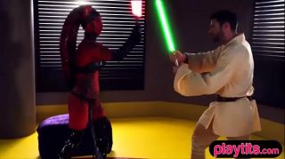 A Star Wars Twilek jedi chick gets fucked with force