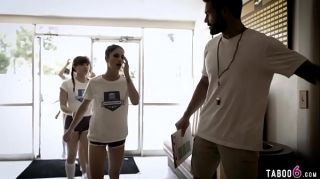 Schoolgirl seduces handsome gym teacher but they get filmed