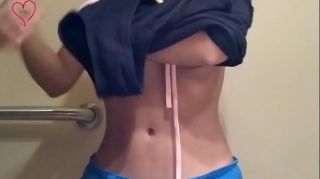 cute skinny brunette girl indian self video