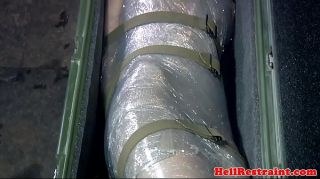 Foil wrapped sub fucked and electro punished