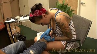 hot tattoo artist Emily Parker fucking with client