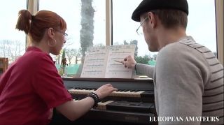 The music teacher as well as teaching how to play the piano to the young girl student also teaches her to take it in the ass