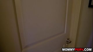 Hot step mom blows son after catching him peeping on her - mother and son