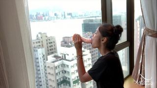 NAUGHTY DESI COLLEGE TEEN RIDES DILDO AGAINST HONG KONG SKYSCRAPER WINDOW