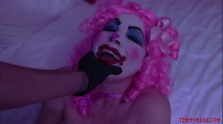 Clown girl savagely ass fucked and tormented by master