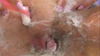 big clit hairy pussy shaving in close up amateur video