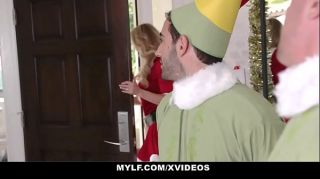 MYLF - Big Tits Blonde Milf (Brandi Love) Takes Turns Fucking Her Stepsons On Christmas