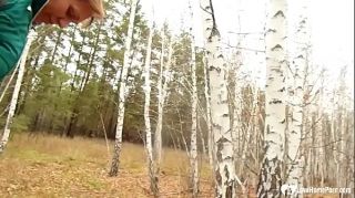 Stepmom takes a hard cock in the woods