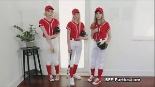 Baseball cuties riding my cock in foursome