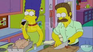 Marge simpson cogiendo con flanders mientras no hay nadie en casa