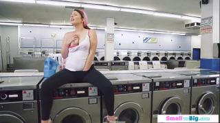Laundry owner banged petite teen costumer