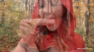 Red Ridinghood Fucked in Forest - Molly Pills - Public Cosplay POV