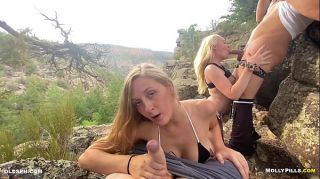 Slutty Best Friends Sucking Cock on a hike - Molly Pills ft. Haighlee Dallas - Horny Hiking POV 4K