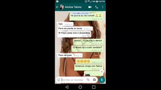 The busty girl at work gets hot talking on WhatsApp and ends up masturbating on a video call