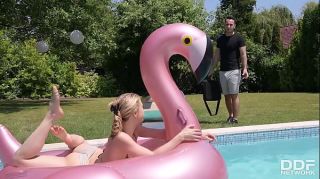 Young Russian hottie Alecia Fox bends over to get pussy fucked in the pool