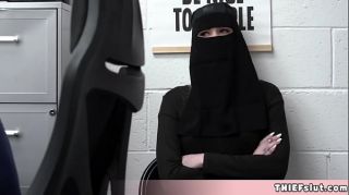 Cute Muslim chick tried to conceal some stolen stuff under her clothes