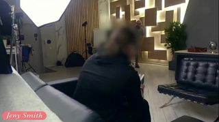 Silence. Jeny Smith with no panties teasing a man. Hidden camera office prank