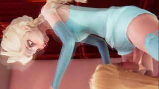 Futa - Tangled Rapunzel gets creampied by Frozen Elsa - 3D Porn
