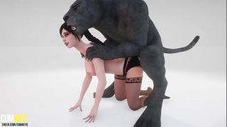 Сutie Bitch mating with Furry | Big Cock Monster | 3D Porn Wild Life