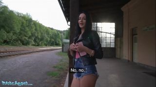 Public Agent Mia Trejsi fucks Her Pussy With a Dildo