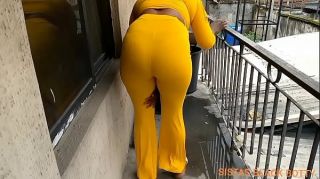 StepMom to Sweep the Balcony but ended up Fucking our Neighbors Husband who has a Monster Cock