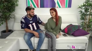 Shy Spanish couple makes their porn debut. She's a perfect redhead goddess!