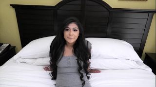 Latina teen with amazing nipples makes her first porn