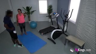 Andrea makes a hidden camera video with her fitness teacher. She wanted a BIG BLACK COCK!