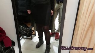 Slutty teacher in public in the dressing room of the store and helps me to cum 4K - MissCreamy