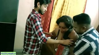 Hot bhabhi getting fucked by two young dever! Hindi hot threesome with clear audio