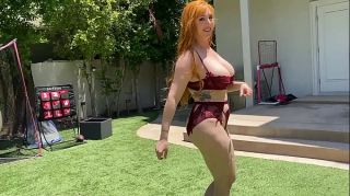 Big Ass Redhead Milf Plays Dick Ball With Step Son's Huge White Cock