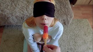 Cheated Silly Step Sister in blindfolded game, but I think she liked it