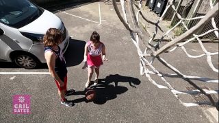 Cheerleader bimbo stepsister rough basketball lesson - preview
